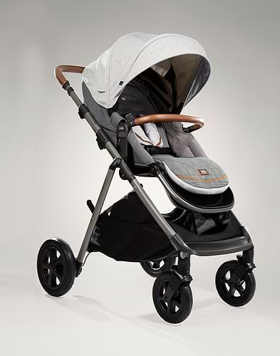 עגלה מפוארת לתינוק אריאה Aeria Signature הכוללת שינוי מצבי גובה - לבן/אפור Oyster