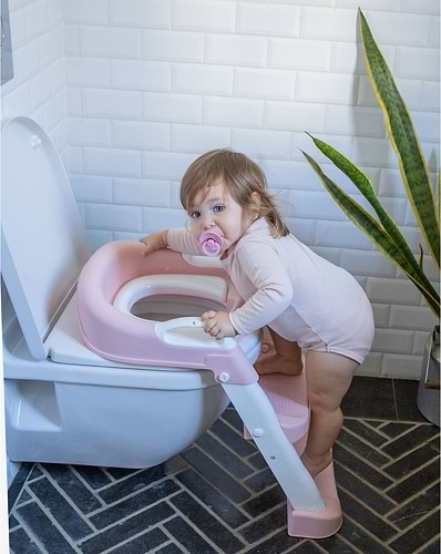 ישבנון Koala מרופד לפעוט עם מונע החלקה, 2 מדרגות וידיות אחיזה - כחול