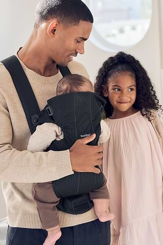 מנשא תינוק מיני Mini בד מש נושם 3D Mesh - שחור Black