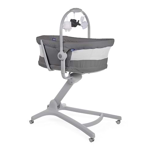 עריסה משולבת עם טרמפולינה וכיסא האכלה Baby Hug 4 In 1 AIR אייר - אפור כהה Dark Grey