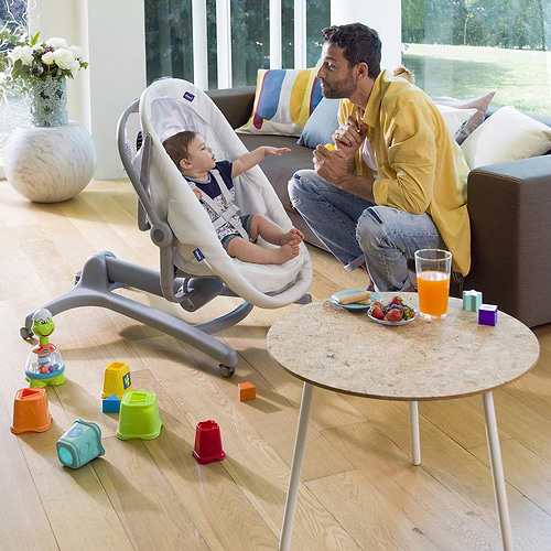עריסה משולבת עם טרמפולינה וכיסא האכלה Baby Hug 4 In 1 AIR אייר - אפור כהה Dark Grey