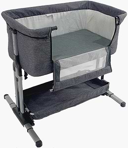 עריסת תינוק מתחברת Babysiter הכוללת שינוי מצבי גובה - אפור בהיר בייבי מישל