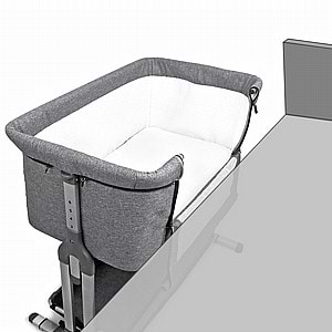 עריסת תינוק מתחברת Babysiter הכוללת שינוי מצבי גובה - אפור בהיר