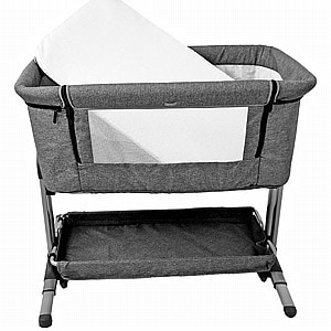 עריסת תינוק מתחברת Babysiter הכוללת שינוי מצבי גובה - אפור בהיר