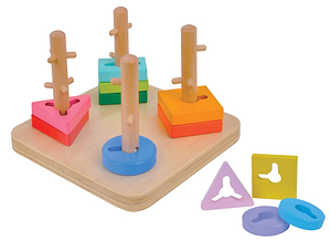 השחלת צורות בסיבוב מעץ מלא 13 חלקים פיט טוייז