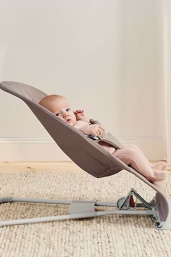‏טרמפולינה לתינוק Baby Bouncer כותנה עלי כותרת - בז' Sand grey 