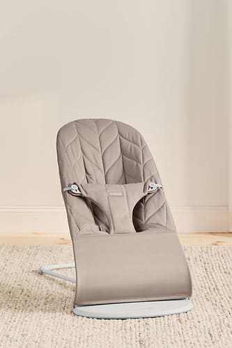 ‏טרמפולינה לתינוק Baby Bouncer כותנה עלי כותרת - בז' Sand grey 