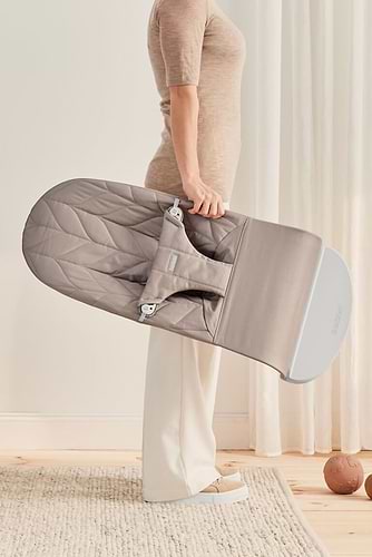 ‏טרמפולינה לתינוק Baby Bouncer כותנה עלי כותרת - בז' Sand grey 
