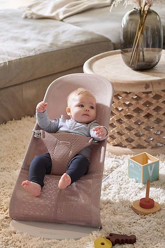‏טרמפולינה לתינוק Baby Bouncer בד נושם Mesh -  ורוד בהיר Pearly pink