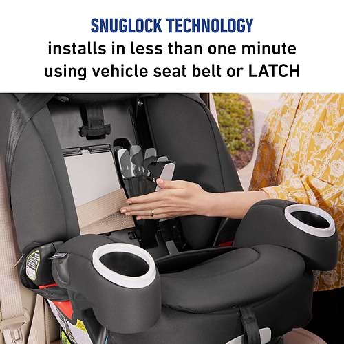 כיסא בטיחות משולב בוסטר 4 אבר סנאגלוק 4Ever DLX Snuglock - שחור Tomlin