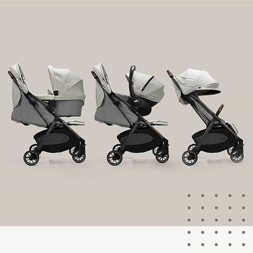 עגלת תינוק מודולארי פרסל Parcel קלה במיוחד וכוללת קיפול אוטומטי - שחור/אפור Carbon