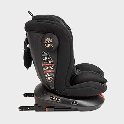 כיסא בטיחות מסתובב 360º משולב בוסטר PROTEC וכולל הגנת צד משופרת SIPS - שחור