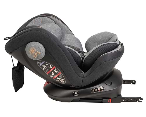 כיסא בטיחות מסתובב 360º משולב בוסטר PROTEC וכולל הגנת צד משופרת SIPS - שחור