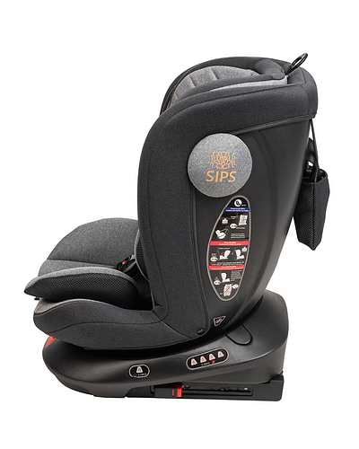 כיסא בטיחות מסתובב 360º משולב בוסטר PROTEC וכולל הגנת צד משופרת SIPS - שחור