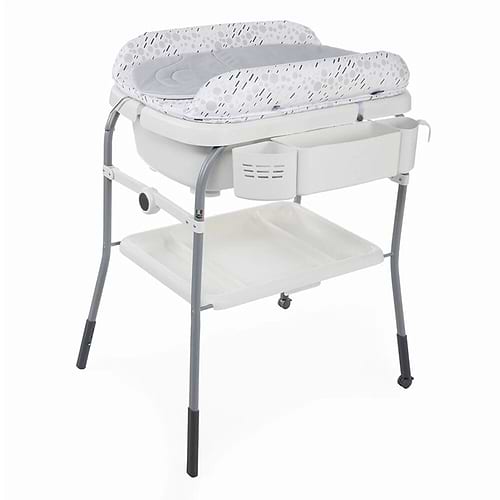 אמבטיה עם משטח החתלה מתקפל אפור - Cuddle & Bubble Comfort - chicco
