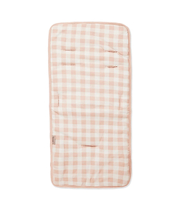 ריפודית לעגלה מכותנה NINO צבע PINK SQUARES נינו