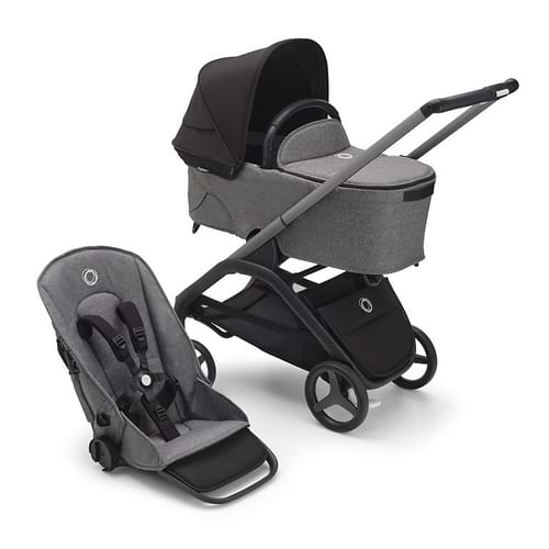 עגלת בוגבו דרגונפליי Bugaboo צבע: ‏‏‏‏‏‏‏‏‏‏‏‏‏‏‏‏‏‏‏‏מרכב גרפיט, עריסה וטיולון אפור מלאנג', גגון שחור מידנייט