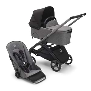 עגלת בוגבו דרגונפליי Bugaboo צבע: ‏‏‏‏‏‏‏‏‏‏‏‏‏‏‏‏‏‏‏‏מרכב גרפיט, עריסה וטיולון אפור מלאנג', גגון שחור מידנייט