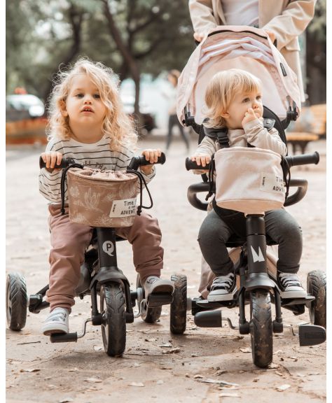 תלת אופן דו כיווני מתקפל צבע ורוד עתיק