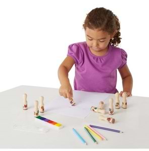 ערכה חותמות ידית מעץ גדול מבית מליסה ודאג Melissa And Doug