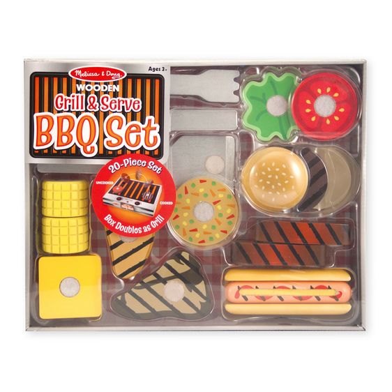 ערכת גריל מנגל מעץ איכותי מבית מליסה ודאג Melissa And Doug