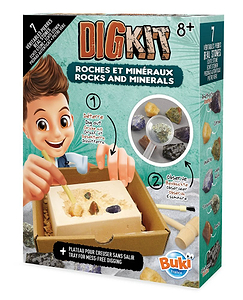 ערכת לחפירת סלעים ומינרלים מבית בוקי צרפת Buki France מליסה אנד דאג