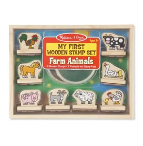ערכת החותמות הראשונה שלי חיות חווה מעץ Melissa and Doug