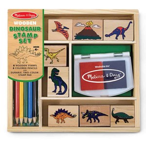 ערכת חותמות עץ דינוזאורים מבית מליסה ודאג Melissa and Doug מליסה אנד דאג