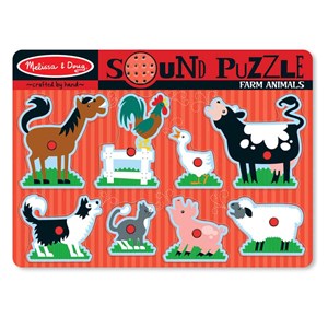 פאזל צלילים מעץ חיות החווה מבית מליסה ודאג Melissa and Doug מליסה אנד דאג