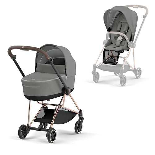 עגלת תינוק Mios 3 רוזגולד סייבקס צבע Soho Gray