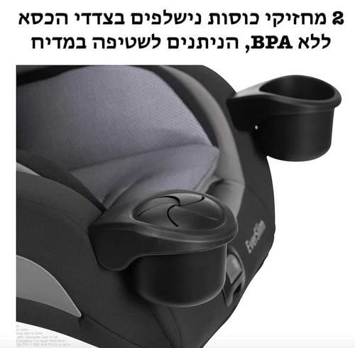 כיסא בטיחות משולב בוסטר צר במיוחד אבר סלים Everslim DLX - אפור ג'ינס High Street