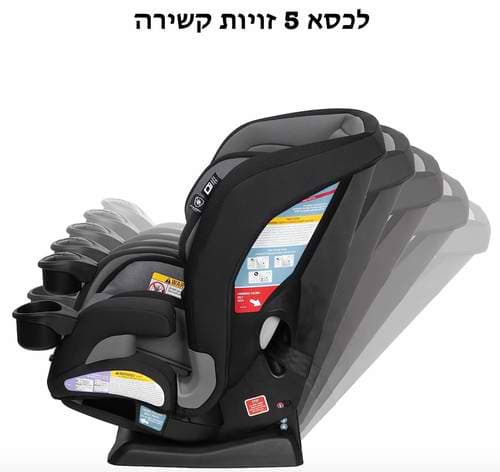 כיסא בטיחות משולב בוסטר צר במיוחד אבר סלים Everslim DLX - אפור ג'ינס High Street