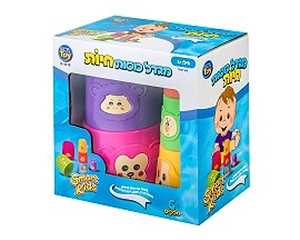 מגדל כוסות חיות 6 חלקים - SMART KIDS בא לי טוי 
