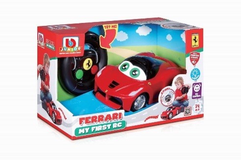 BURAGO מכונית פרארי + שלט תנועה לנהג הצעיר