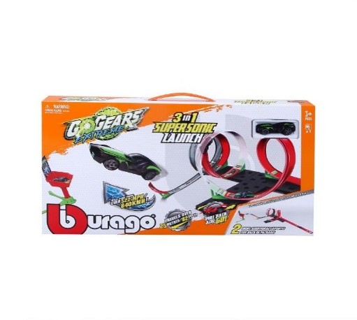 BURAGO  מסלול מרוץ מכוניות אקסטרים 360
3 ב- 1 + מכונית.