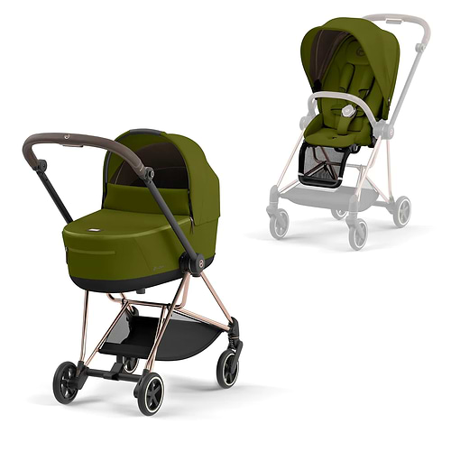 עגלת סייבקס מיוס 3 Mios שלד רוזגולד עם ריפוד במגוון צבעים