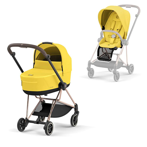 עגלת סייבקס מיוס 3 Mios שלד רוזגולד עם ריפוד במגוון צבעים