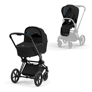 עגלת סייבקס פריאם 4 Priam שלד שחור ידית שחורה עם ריפוד במגוון צבעים