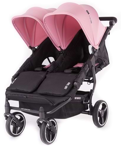 עגלת תאומים צרה בייבי מונסטרס Easy Twin 3.0S עם מדרך רגלים מכוונן - מילקשייק Baby Monsters