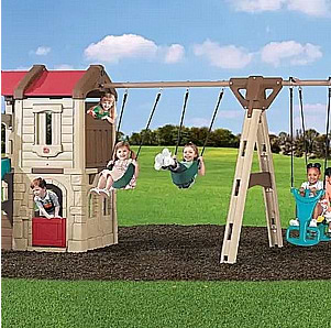 מתקן נדנדות ומגלשה ג'מבו STEP 2
