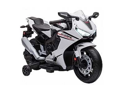 אופנוע ממונע 12V לילדים דמוי הונדה- חשמלי-לבן
