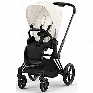 עגלת תינוק פריאם Priam 4 off white- Cybex- Mirage Grey- לבן