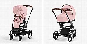 עגלת תינוק פריאם Priam 4 ורוד- Cybex- peach pink