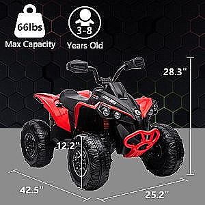 טרקטורון קאן אם מקורי ! מצבר 12V עם שלט CAN AM RENEGEDE - צבע ב'ז