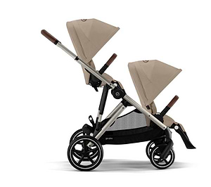 עגלת תינוק לתאומים / אחים Gazelle S2 בז' Almond Beige סייבקס