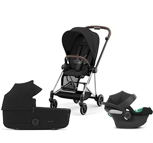 עגלת תינוק משולבת 3 חלקים מיוס Mios 3 - אמבטיה+טיולון+סלקל בצבע שחור סייבקס
