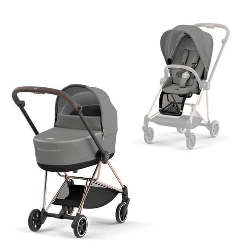 עגלת תינוק משולבת 3 חלקים מיוס Mios 3 - אמבטיה+טיולון+סלקל בצבע שחור