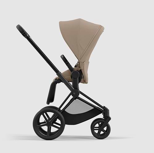 עגלת תינוק Priam 4 Cozy Beige עם שלדה שחור מט