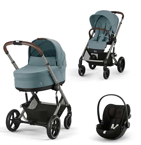עגלת תינוק משולבת - טיולון ועריסה Balios TS5 בצבע Stormy Blue, בליוס טורקיז