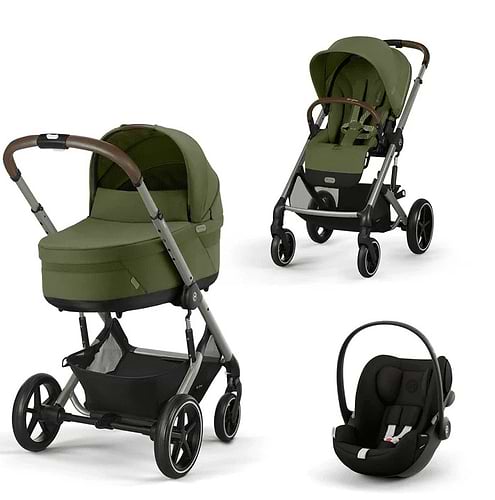 עגלת תינוק משולבת - טיולון ועריסה Balios TS5 בצבע Moss Green , -בליוס ירוק